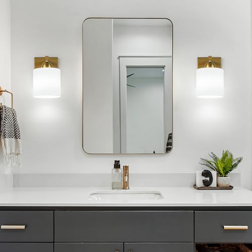 Gold Milk Glass Wall Sconces