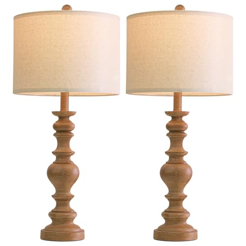 27" Light Brown Table Lamps Set of 2