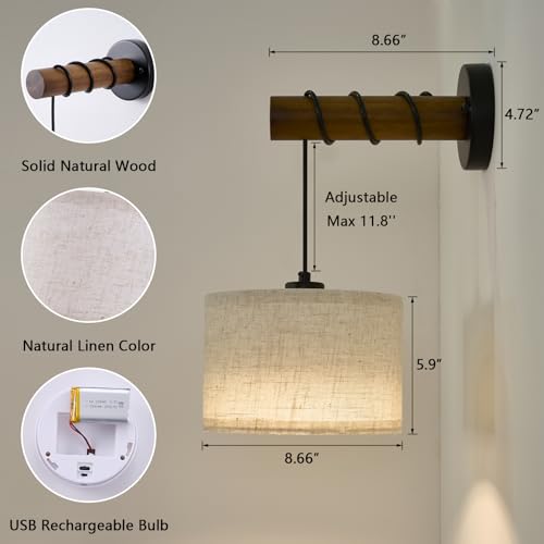 Battery Operated Wall Sconce with Remote (2 Count)