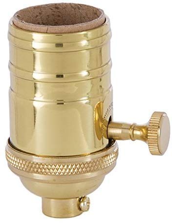 Heavy Turned Brass Socket with Brass Knob
