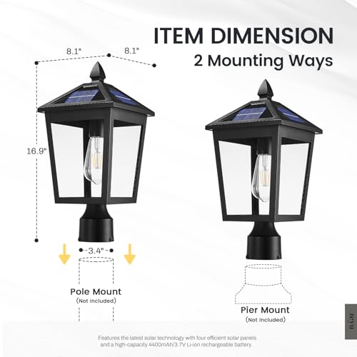 17 Inch Solar Outdoor Post Light