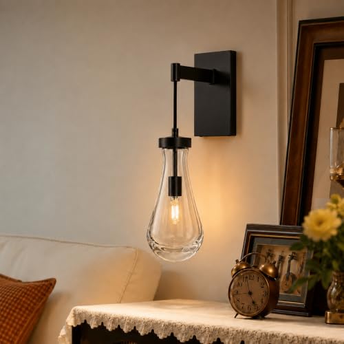 Black Raindrop Brass Wall Sconces (2 Count)