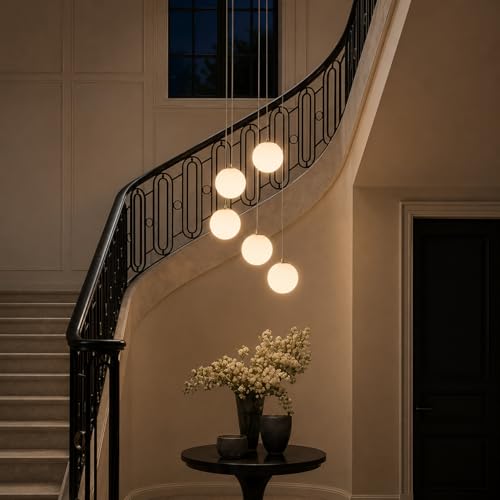 Gold Globe High Ceiling Chandelier (Gold / 5-Light)