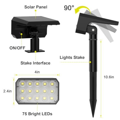 Solar Spot Lights Outdoor (6 Count)