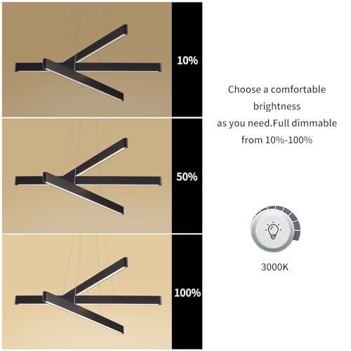3 Light Solid Wood Black Linear Pendant Light (3 Count)