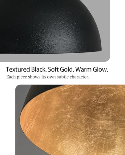 15 Inch Black and Gold Pendant Light