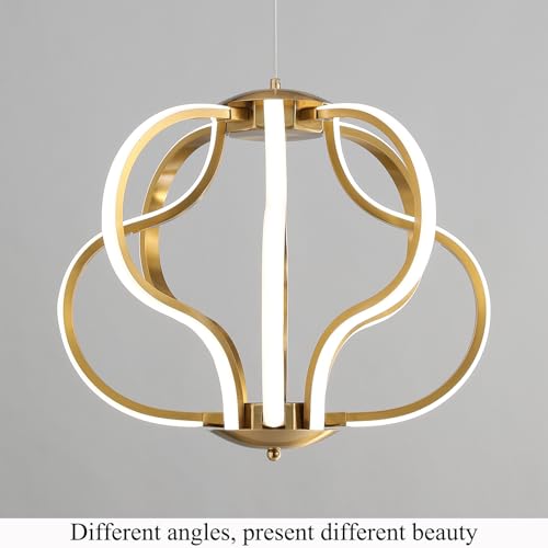 Modern Gold LED Chandelier with Remote Control (8 Count)