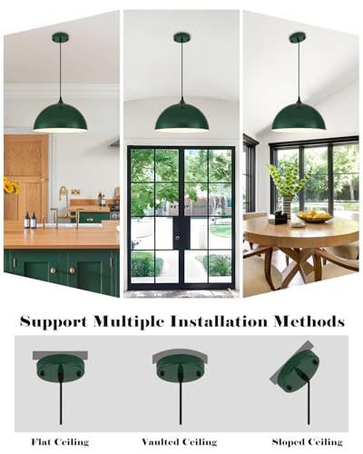Green Pendant Lights Kitchen Island 2 Pack