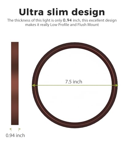 2Pack Dimmable Flush Mount Ceiling Light Fixture Oil Rubbed Bronze (2 Count)
