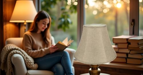 38001A Collapsible Traditional Handsewn Bell Shape Spider Construction Lamp Shade in Wheat