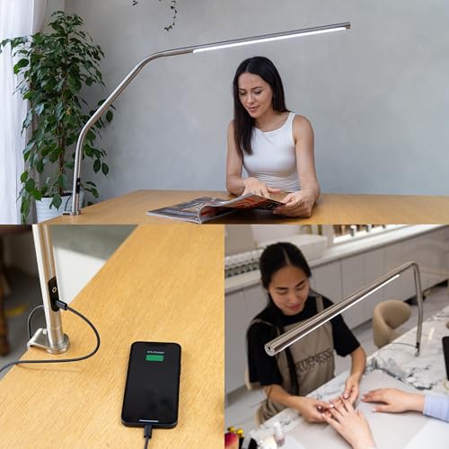 Slimline 4™ LED Table Lamp in Brushed Steel