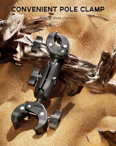 Double Super Clamp Mount Umbrella Clamp Motorcycle Cam Pole Mounts