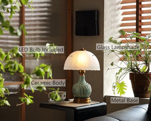16" Vintage Ceramic Table Lamp for Bedroom