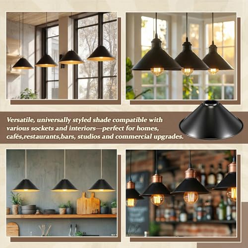 4 Pcs Black Dome Lamp Shade Replacement (4 Count)