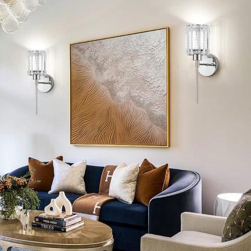 2 Pack Crystal Battery Operated Wall Sconces (2 Count)