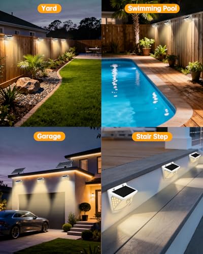Solar Motion Sensor Lights Outdoor 120 LEDs (4 Count)