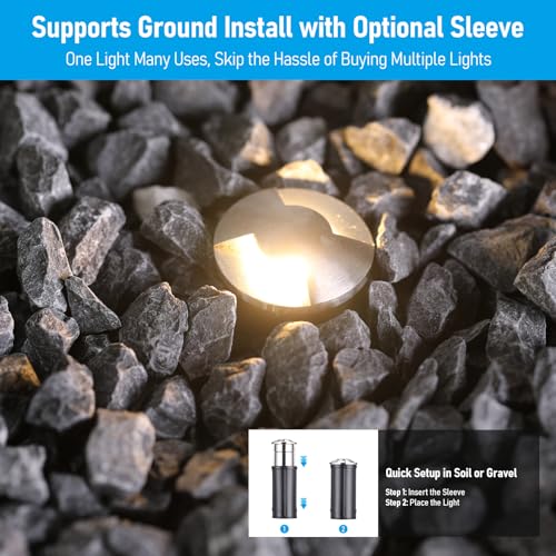 24 Pack 3000K Recessed Low Voltage LED Deck Light (24 Count)