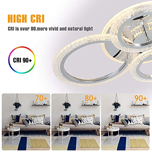 Modern LED Flush Mount Ceiling Light with Remote
