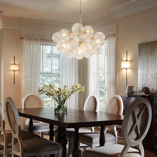 Bubble Ball Chandelier White and Gold 6