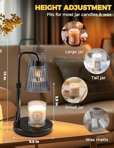 Marble Candle Warmer Lamp Black with Cycle Timer