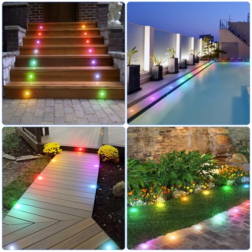10PCS Low Voltage Recessed RGB Deck Lamp φ42mm with Remote Control (10 Count)