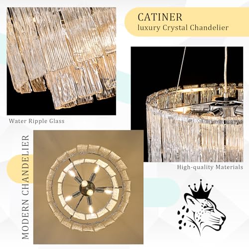 Modern 20" Crystal Glass Chandelier 7