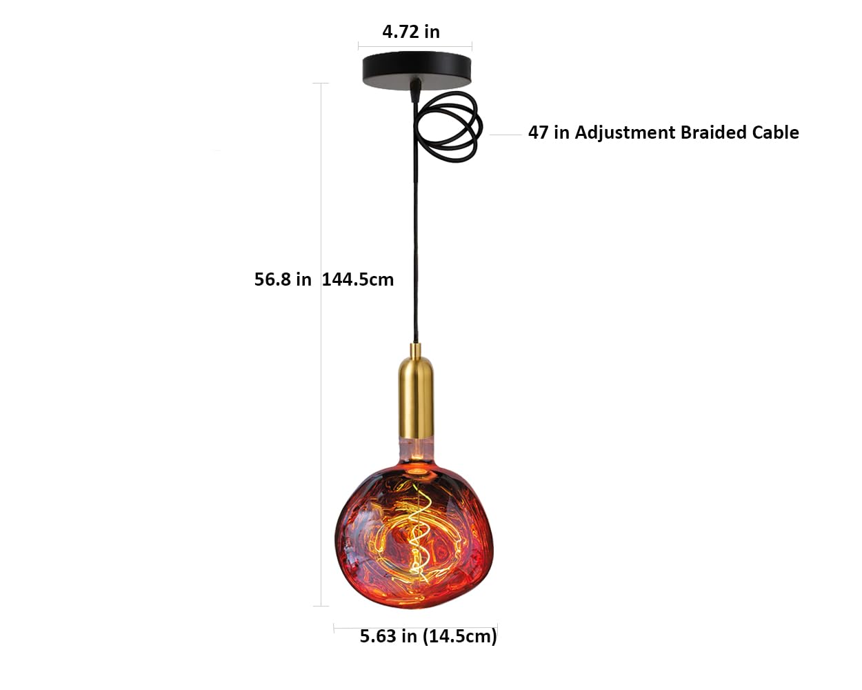 Oversized Giant LED Light Bulb with 3.9ft Pendant Light Kit