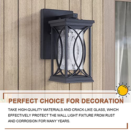 Dusk to Dawn Outdoor Wall Lanterns Small Modern Exterior Light Fixture Aluminum with Crack