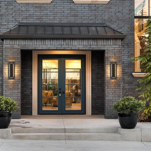 Modern LED Outdoor Wall Lights Black Exterior Porch Lights (2 Count)
