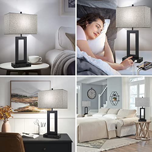 22" Table Lamp Set of 2 with 2 USB Ports (2 Count)