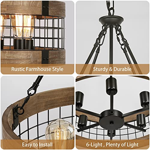 6 Light Farmhouse Chandelier for Entryway