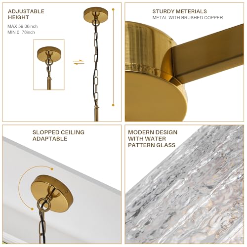 Gold Crystal Chandeliers for Dining Room (6 Count)