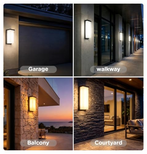 14 Inch Outdoor Wall Light (Black,1 Pack / 14 Inch)