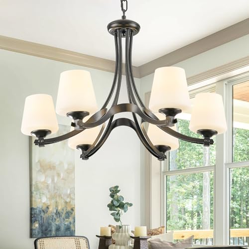6 Light Modern Black Chandeliers