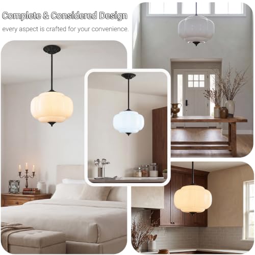 15 in White Milk Glass Ceiling Light Fixture
