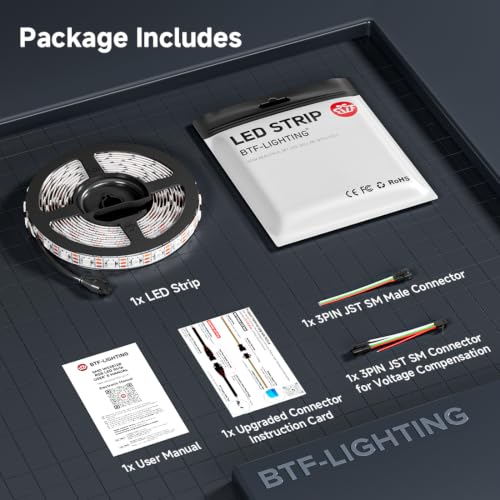 WS2812B Individually Addressable 24V RGB 16.4ft 60LED (White Pcb / 60LED/m IP30)