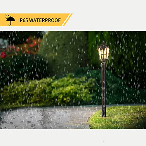 Hardwired 120V Dusk to Dawn Outdoor Post Light Black Roman