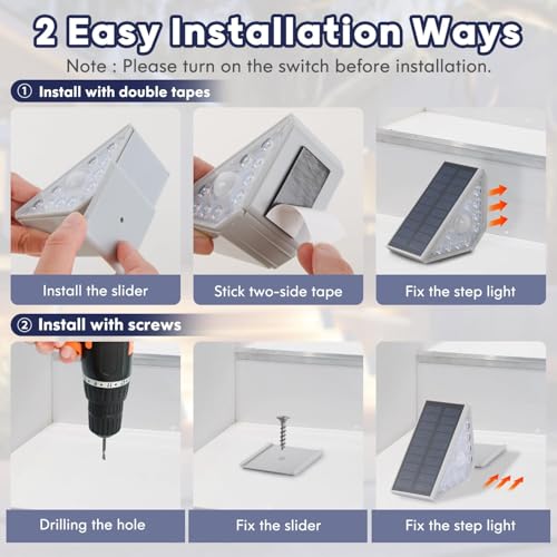 6 Pack Solar Step Lights for Outside (6 Count)