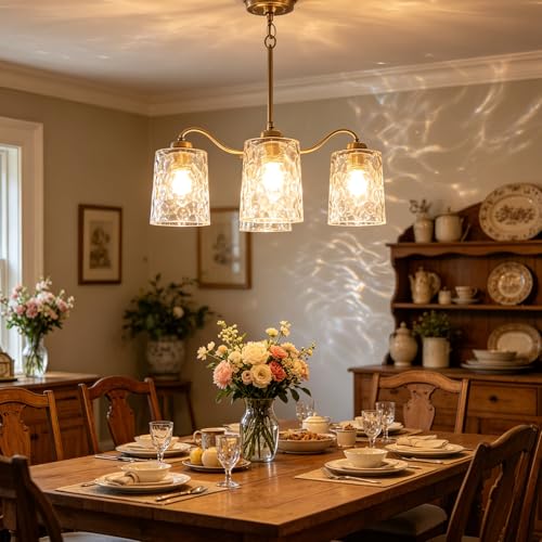 3Pcs Clear Hammered Glass Lamp Shade (3 Count)