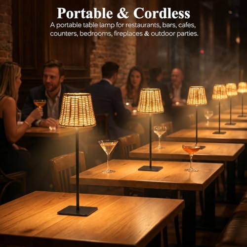 2 Pack Rattan Table Lamp (2 Count)