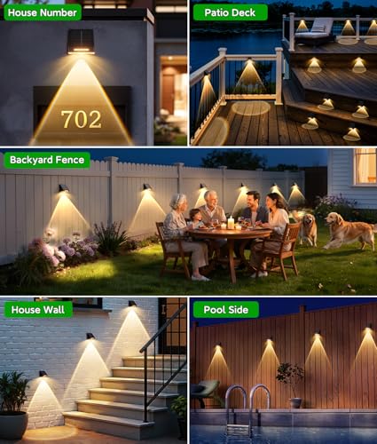 Solar Fence Lights Outdoor Waterproof 10 Pack (10 Count)