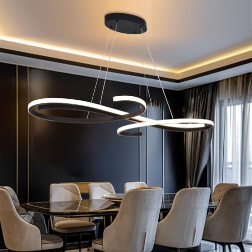 Large Led Chandeliers for Dining Room Light Fixture Modern Led Pendant Lighting for Kitchen Island Lighting with Remote
