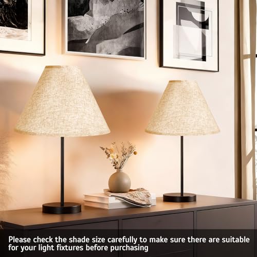 Large Beige Lamp Shades Set of 2 (2 Count)