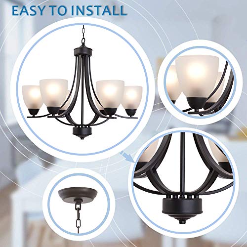 Contemporary Chandeliers 6 Light Black Modern Pendant Light Rustic Vintage Dining Room Lighting Fixtures Hanging