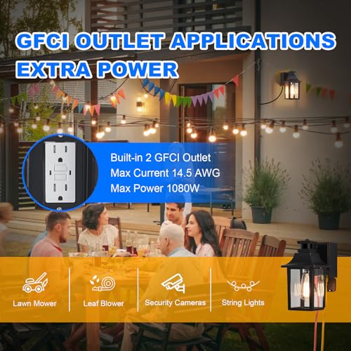 Porch Lights with GFCI Outlet
