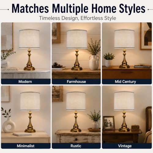 Drum Lamp Shades Set of 2 Beige Burlap