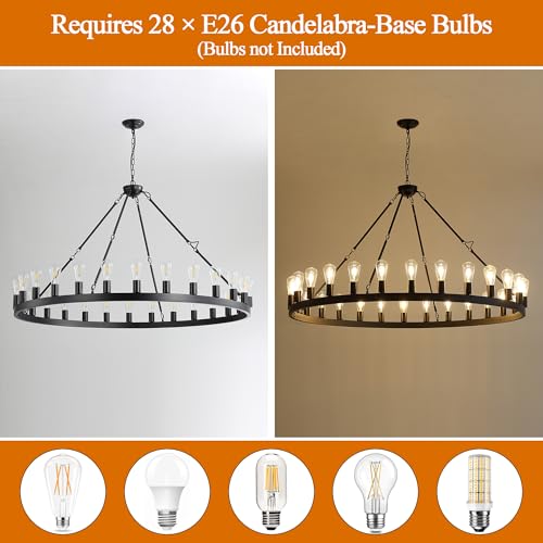 Black Wagon Wheel Chandelier
