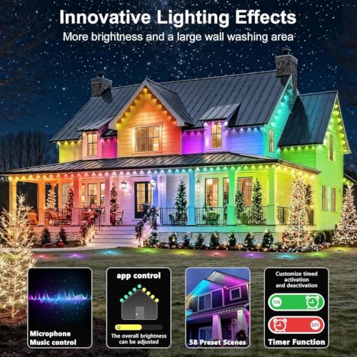500FT Permanent Outdoor Lights Waterproof with Smart App Control Remote