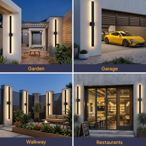 2 Pack 57.5in LED Outdoor Wall Lights (57.5in)