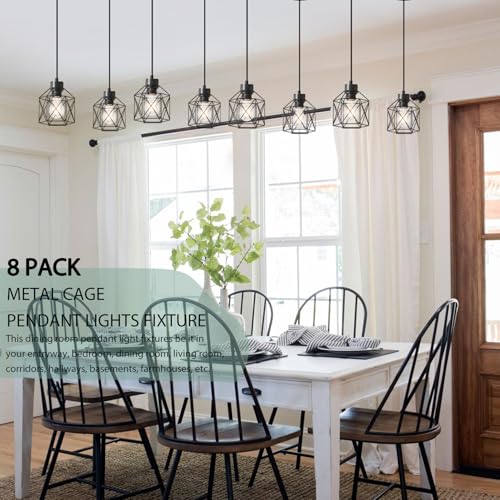 8 Pack Hanging Pendant Light Fixtures